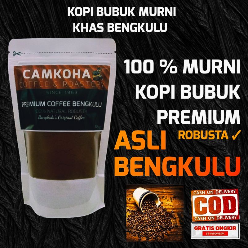 

CAMKOHA COFFEE ROBUSTA PREMIUM ASLI KHAS BENGKULU KOPI BUBUK MURNI ASLI BENGKULU BEST SELLER