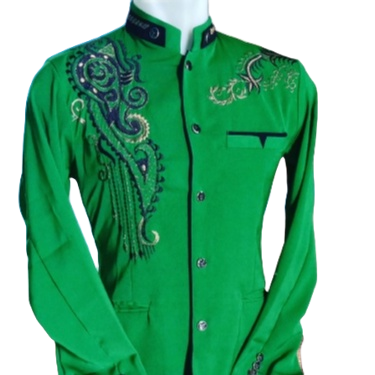 Jasko Pria Dewasa Jas ko Bordir  Lengan Panjang Warna Hijau Hightwis Tebal Halus Adem Terbaru 2024