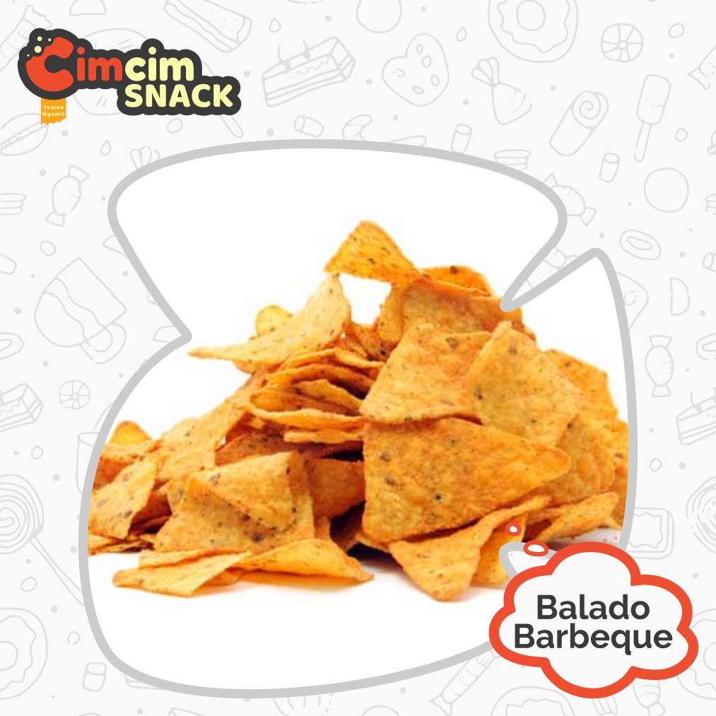 

Keripik Jagung Tortila / Tortilla Chips Rasa BALADO/BARBEQUE | 100gram