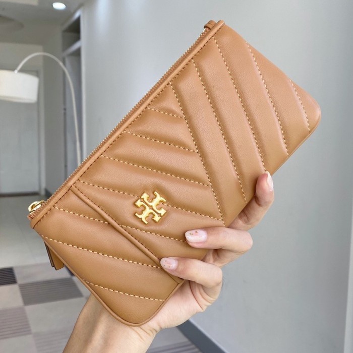 Tory Burch Kira Chevron Brown Phone Wallet