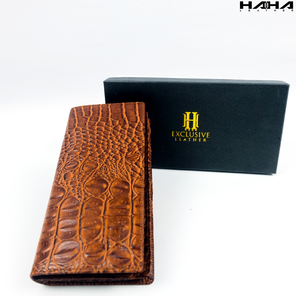 PIERO Dompet kulit sapi motif Buaya Cewek Cowok Wanita Pria Perempuan Laki - Originale Leather Wallet