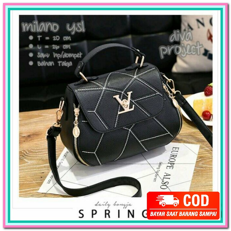 Terlaris Tas Selempang Jinjing Sling Shoulder Bag  Wanita Cewek AK854 Milano Ysl / Tas Selempang