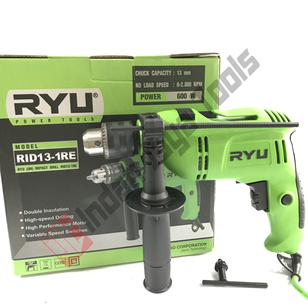 Mesin Bor Beton 13 mm RYU RID 13-1 RE - Impact Drill Variable Speed