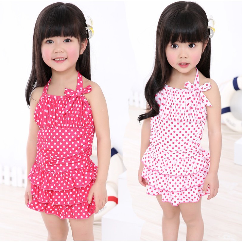 Baju renang anak perempuan import motif polkadot