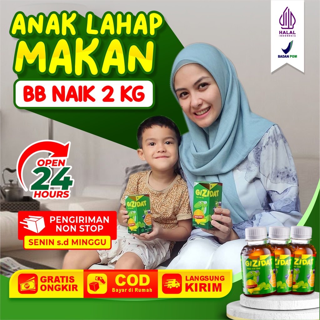 PROMO SPESIAL 2 Botol Gizidat Nafsu Makan Anak Hanya Dalam 2 Minggu
