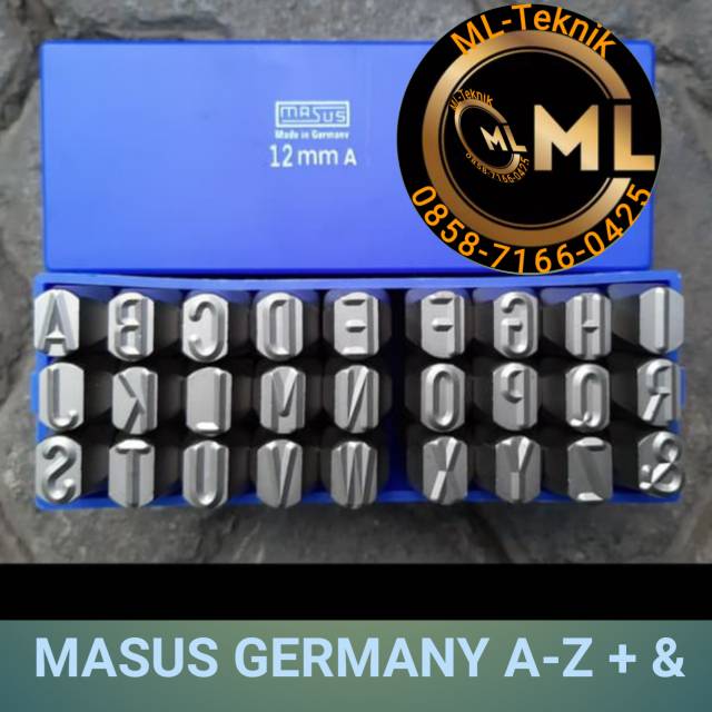 

MASUS Germany Huruf Ketok 12 mm Stamp Punch Letter A - Z and hurup &