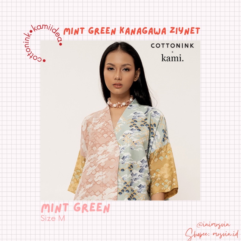 Mint Green Kanagawa Ziynet cottonink x kamiidea