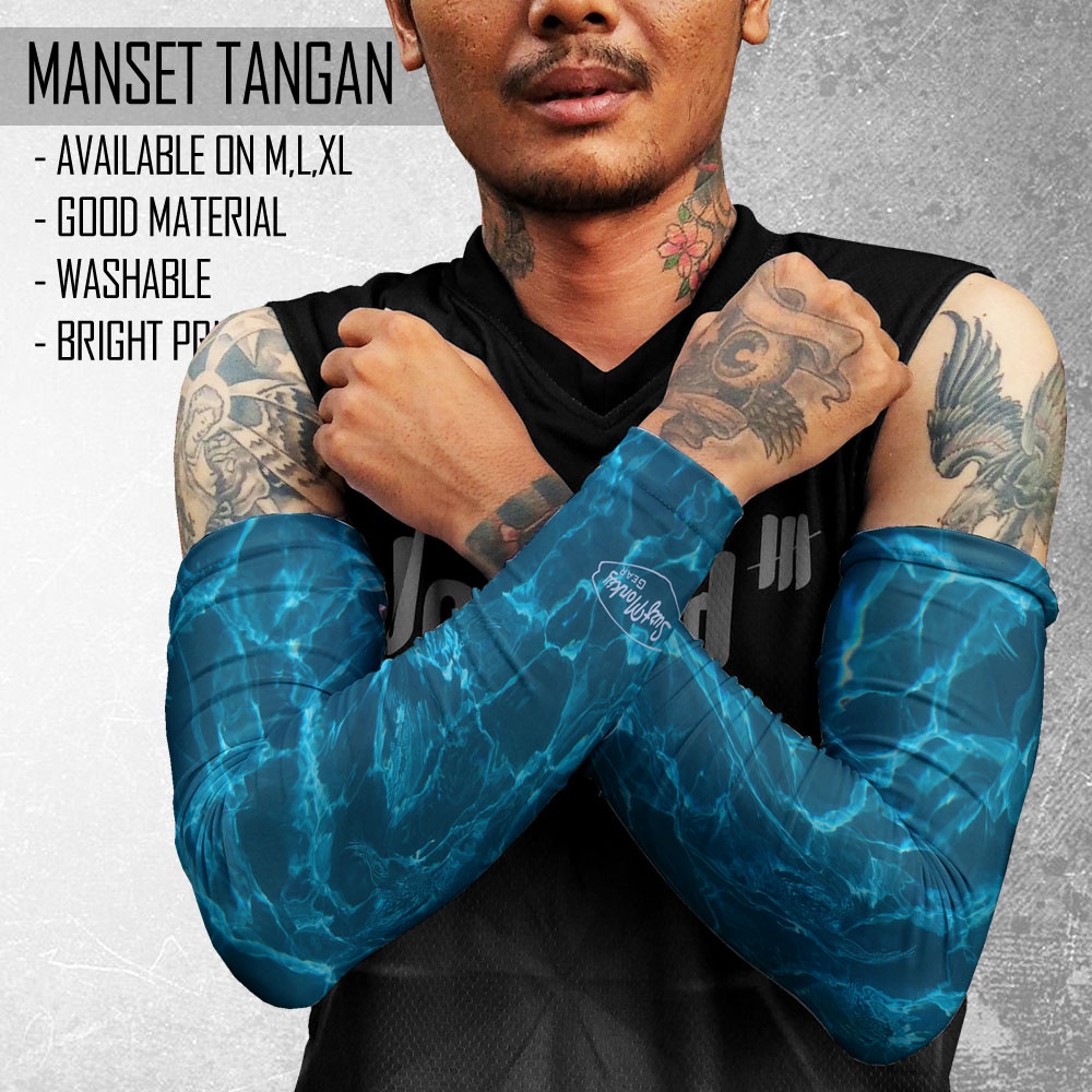 Manset Tangan Arm Sleeve Deker Lengan Pria Wanita Mancing Elastis 149 - Handsock Deker Tangan Voli