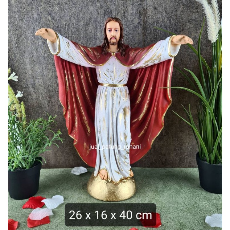 Jual Patung Yesus Memberkati Cm Merah Emas Shopee Indonesia