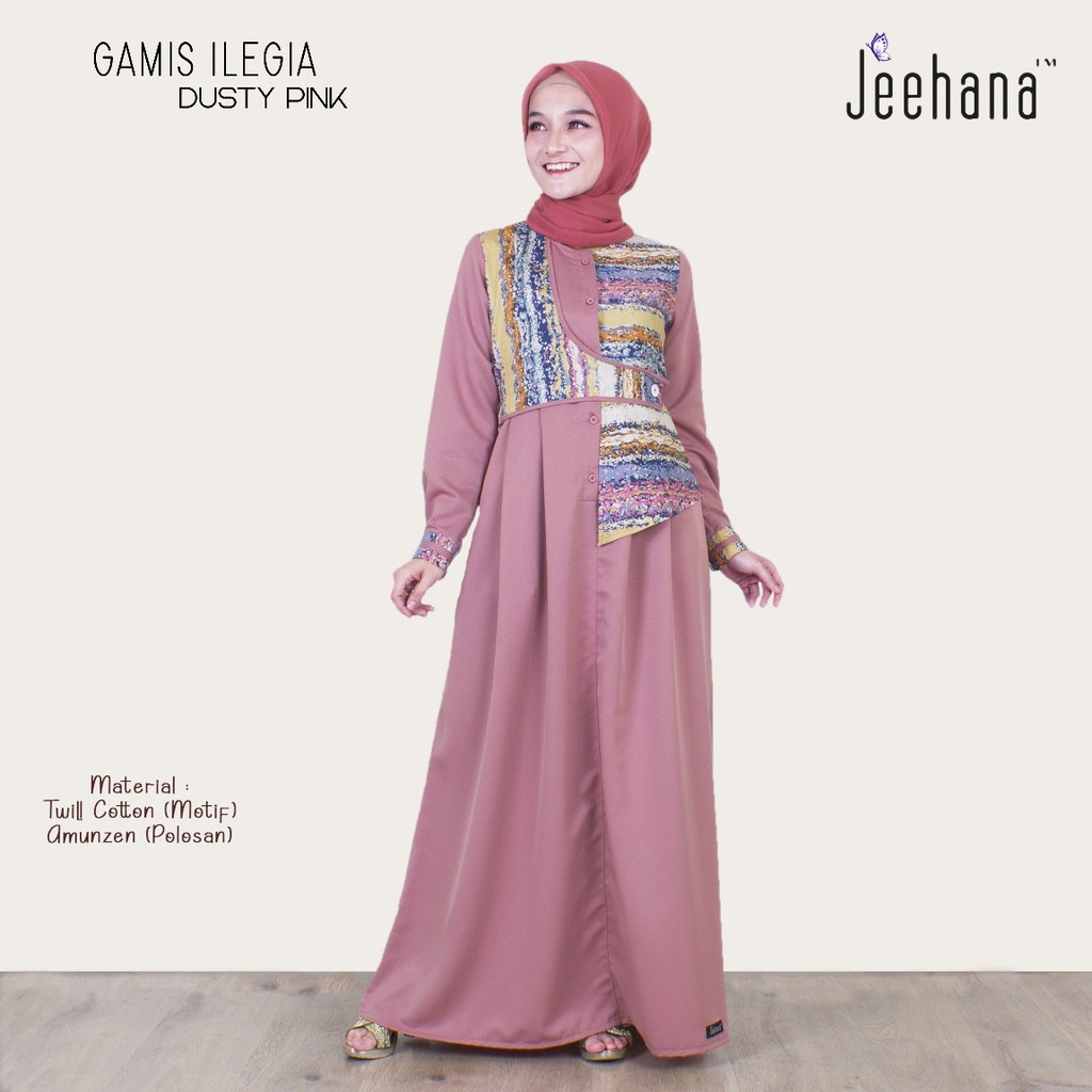 Gamis Ilegia Dewasa/ Gamis Syari Size S M L XL Fashion Muslim Gamis Terbaru 2021/  Sarimbit Keluarga Ilegia-4