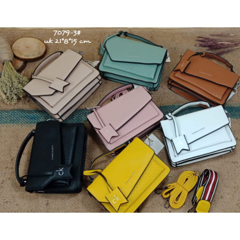 fastion import CK 7079-3,tas wanita uk 21*8*15cm 3 tali selempang tenteng