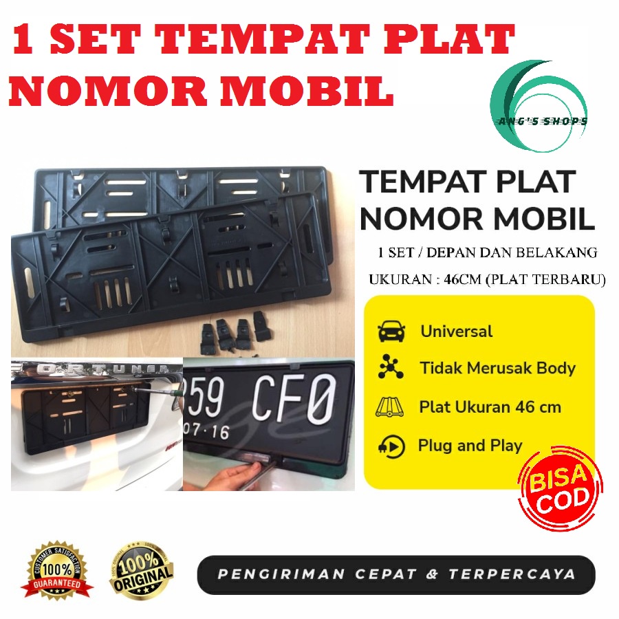 Tempat Dudukan Plat No Mobil / Cover Plat Nomor / Tatakan Plat Nomor Mobil / Frame Plat Nomor Standart Astra Termurah