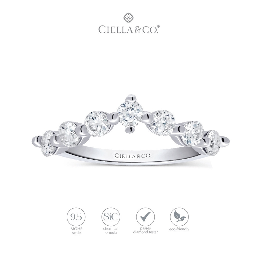 Ciella & Co - Samara Emas Stacking Ring Cincin Tumpuk Moissanite