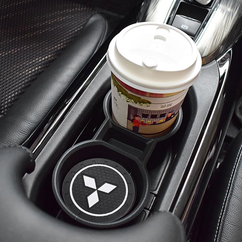 【2 pcs】Mobil Coaster Cangkir Dengan HONDA-TOYOTA-MITSUBISHI Logo/Tatakan Gelas Mobil/Pad Air Botol Mobil Anti-Slip