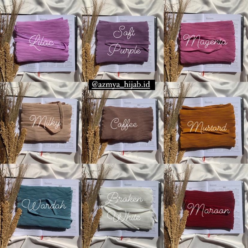 BERGO PLISKET LIDI PREMIUM Jilbab Instan tali Non tali Bahan Ceruty Jahit tepi-3