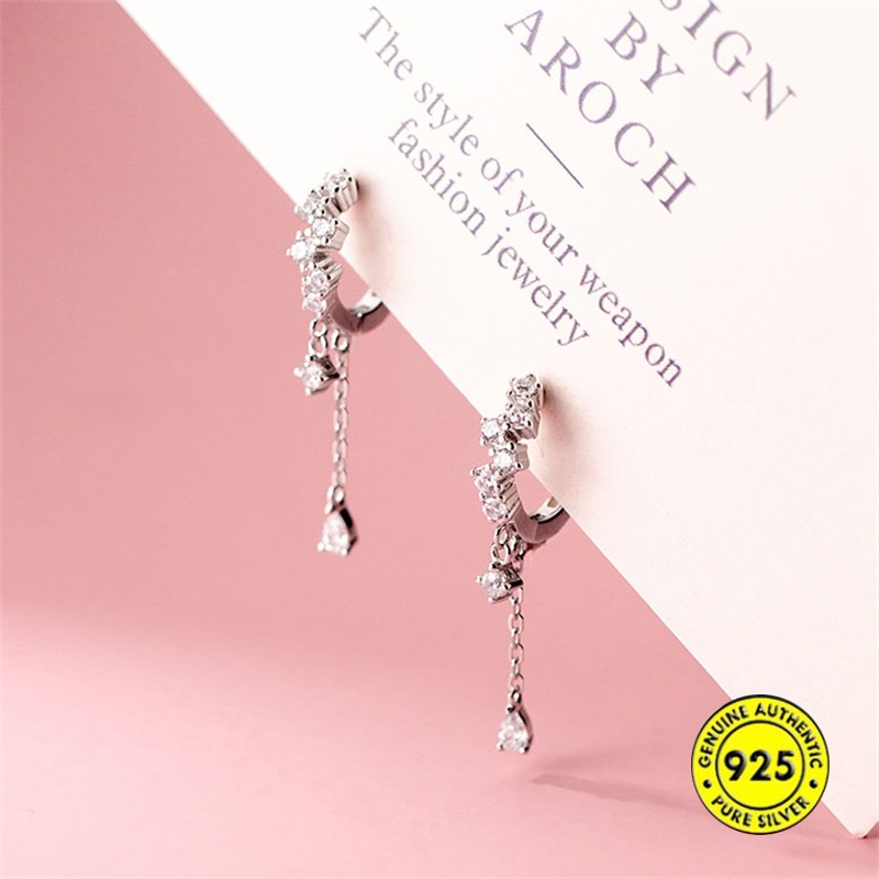 Anting Tusuk Sterling Silver 925 Model Rumbai Untuk Wanita