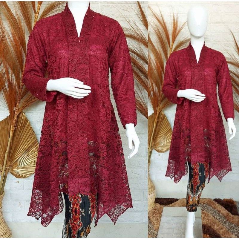 Setelan kebaya brukat floy//floy kartini brukat//kebaya tunik floy