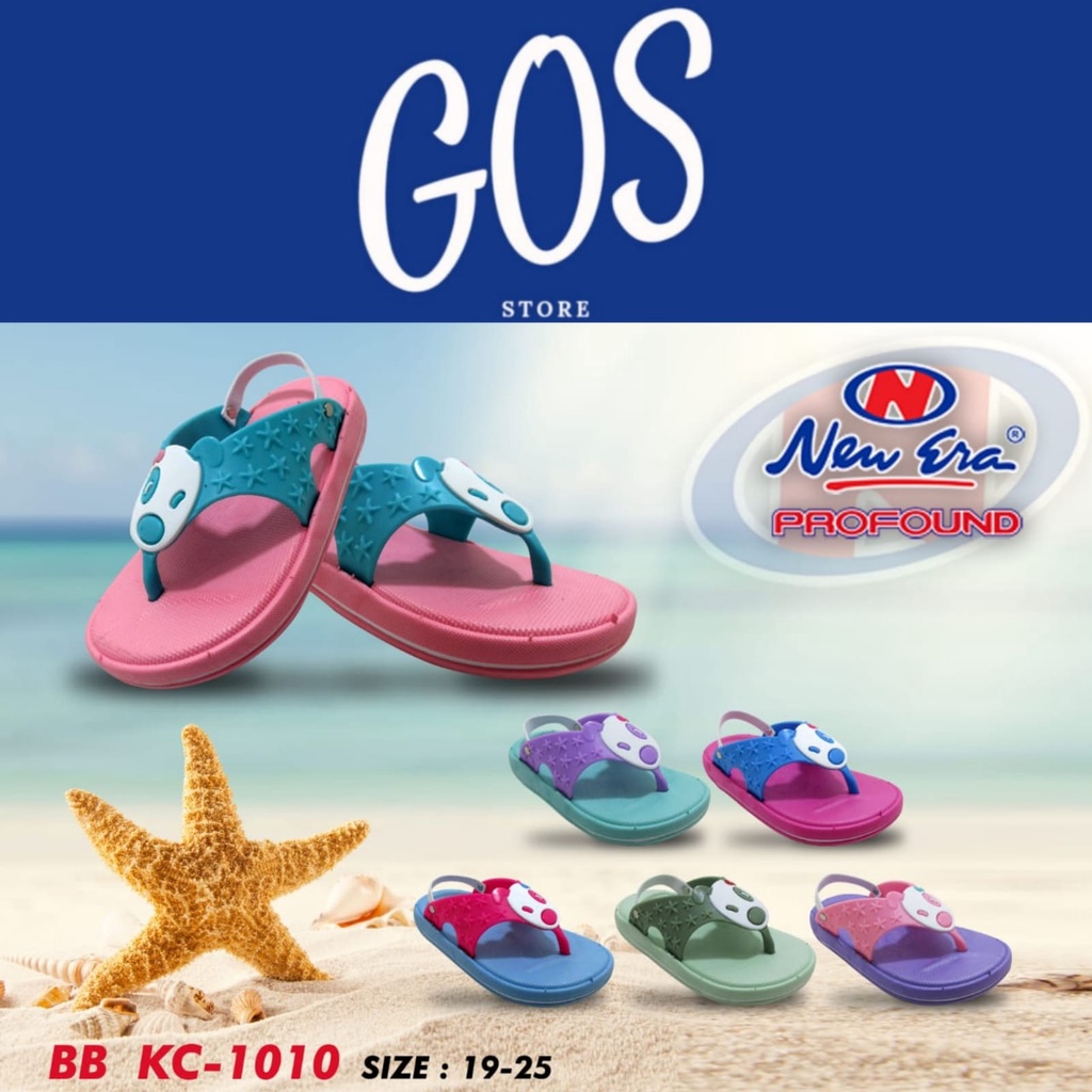 gos NEW ERA BB KC 1010 Sandal Japit anak Sandal Tali Karet Belakang Original Karakter Snopy