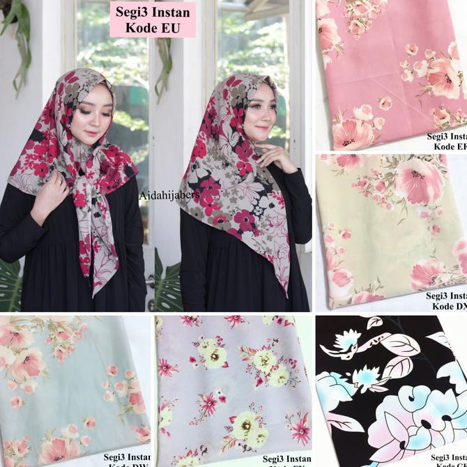 BIG SALE! HIJAB SEGI3 INSTAN / SEGI EMPAT INSTAN MOTIF / SQUARE MOTIF / JILBAB