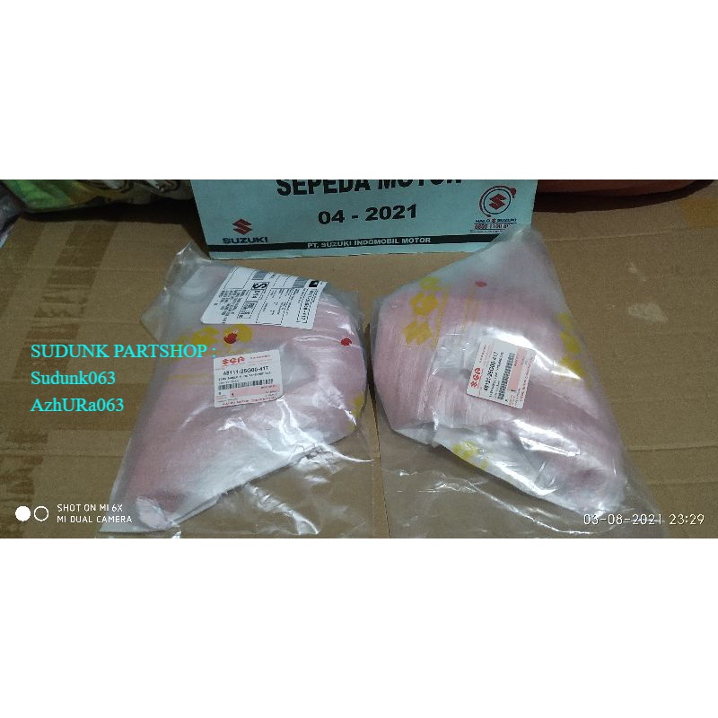 Legshield sayap Satria Fu cbu merah ori
