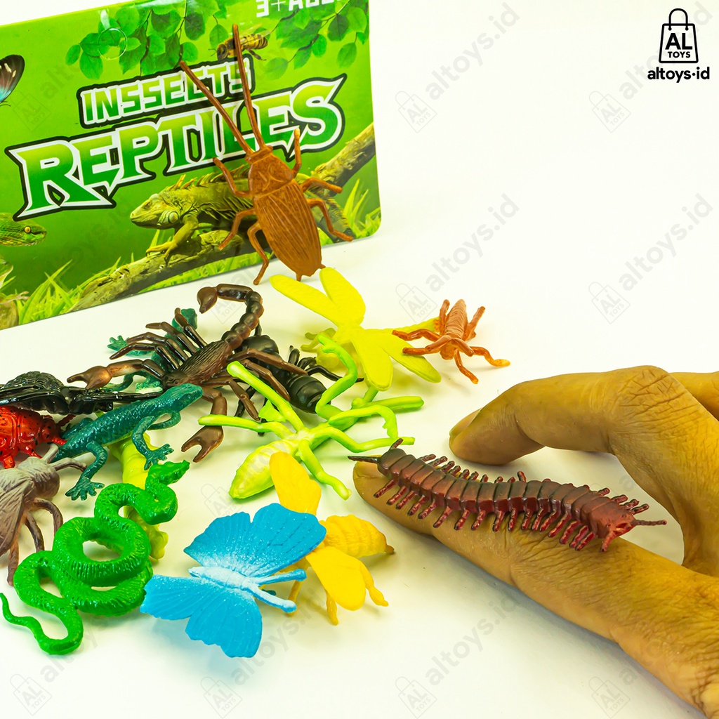 Animal Dinosaurus Reptil Inssects / Mainan Hewan Dino Karet dan Serangga set