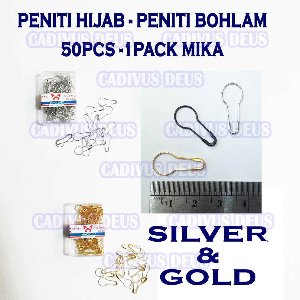 PENITI HIJAB - PENITI BOHLAM B - KEMASAN MIKA ISI 50PCS