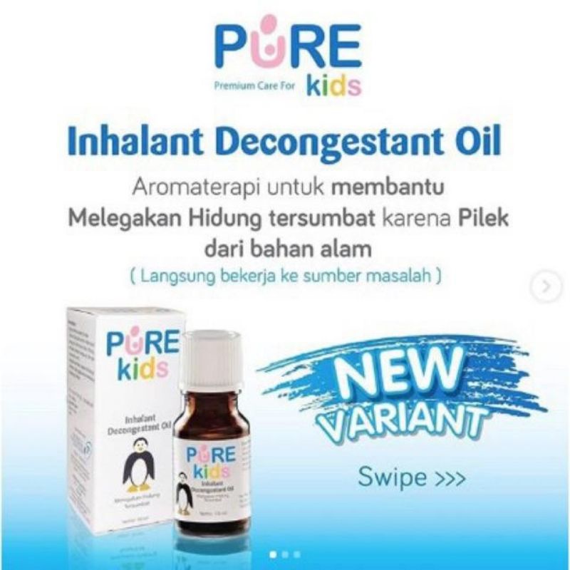 PURE Baby Pure Kids Inhalant Decongestant Oil (Obat / Pelega Hidung Tersumbat)