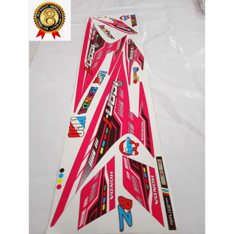 Striping Sticker Honda beat karbu icon variasi pink