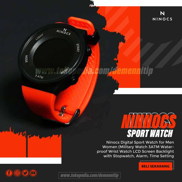 Jam Tangan Sporty Digital Wanita NINOCS Sport - Asli & ORIGINAL