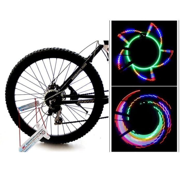 Lampu Velg Sepeda Lampu Hias Sepeda Gunung MTB Lipat LED Waterproof Anti Air 32 LED 32 Mode