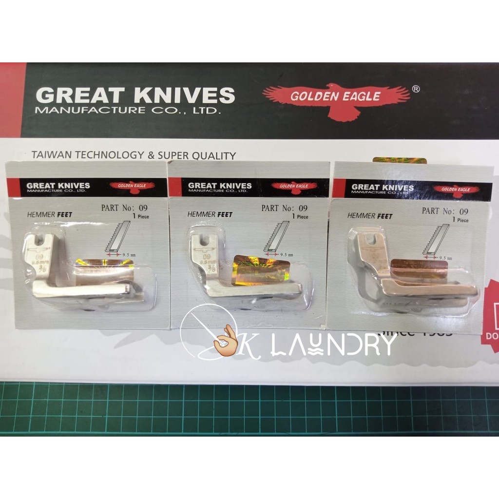 Sepatu Great Knives Hemmer Feet Kelim Lilit BESAR Mesin Jahit Industrial High-Speed GOLDEN EAGLE-Lot 9
