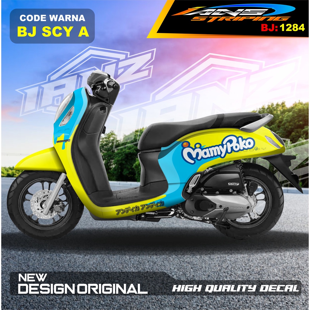 STICKER DECAL SCOOPY MAMY POKO FULL BLOK MOTOR / STICKER DECAL HONDA SCOOPY FULL BODY / STICKER VARIASI SCOOPY TERBARU