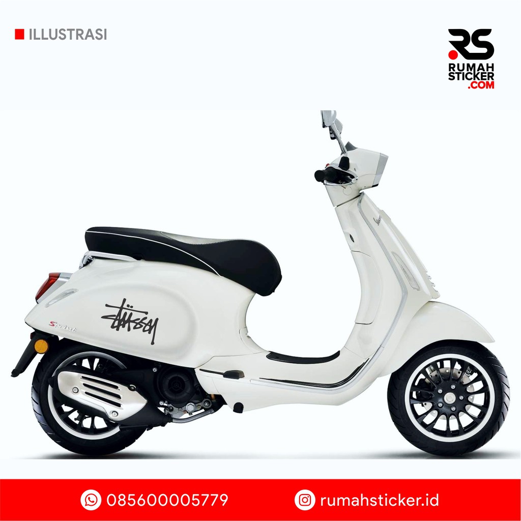 Sticker Stiker Cutting Scoopy Vespa Piaggio Stussy Logo Primavera