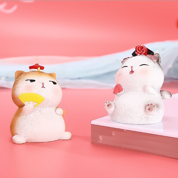KUCING COUPLE EMPEROR Series Pajangan Dashboard Mobil