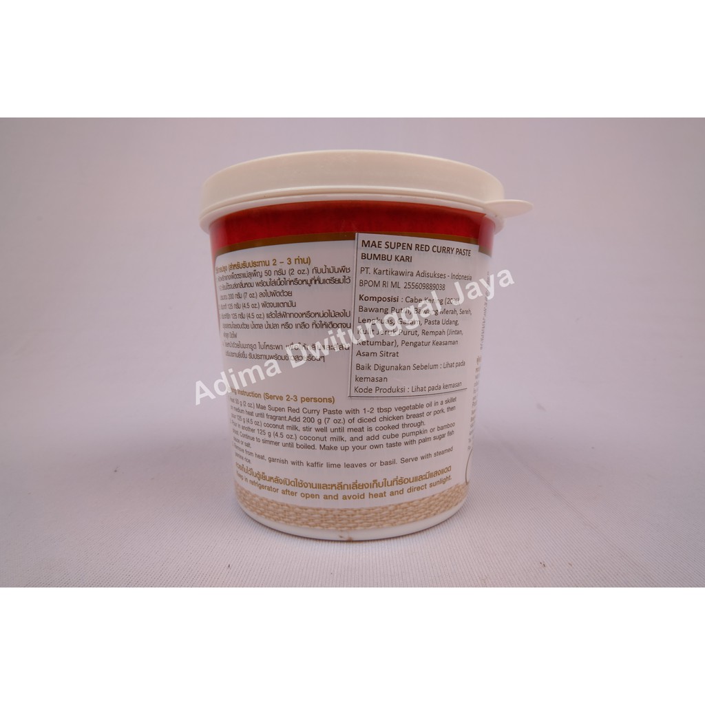 Red Curry Paste (Tube) Mae Supen 400 gr/ Bumbu Kari Instant / Bumbu