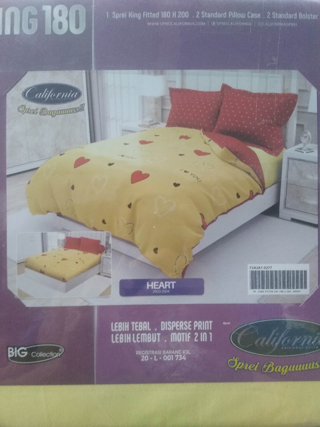 Hs Sprei 160x200/180x200 California Hanako,flo,ranti,heart,cheese,reyhana
