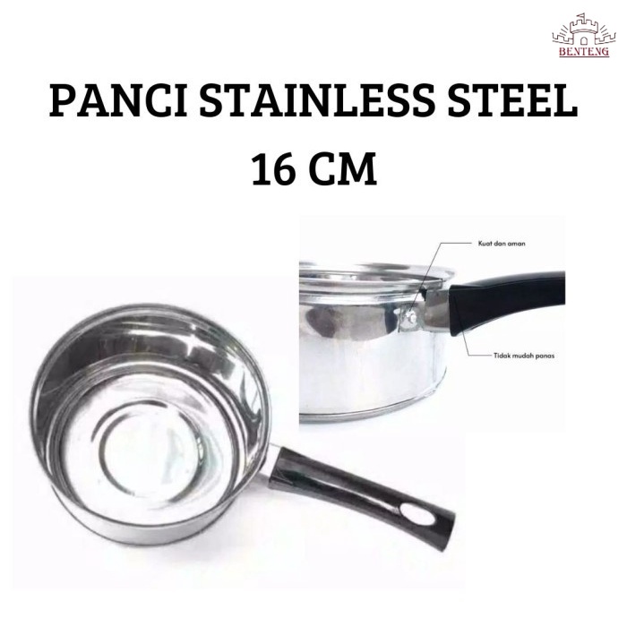 PMR16 - Panci Masak Stainless Steel Serbaguna 16cm