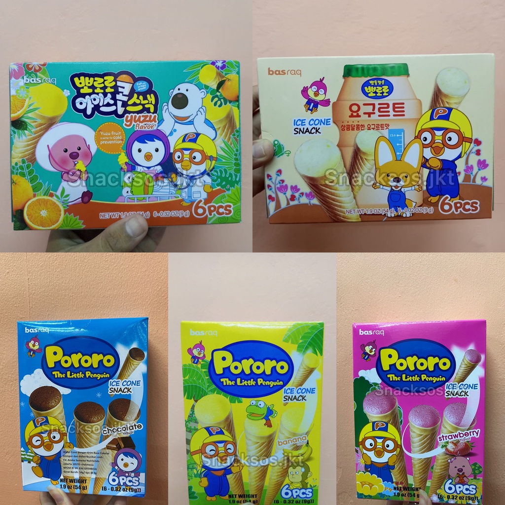 

Pororo Ice Cone Snack YUZU / Banana / YOGURT YAKULT / STRAWBERRY / CHOCOLATE - KOREA 54gr