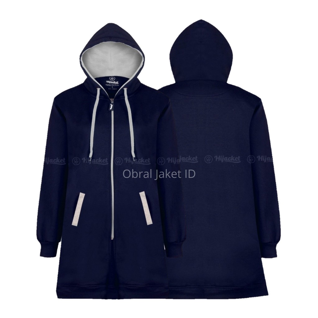 Hijacket Basic Navy Original Bandung | Hoodie Wanita Murah Size L XL XXL Garansi 100%-NAVY x GREY
