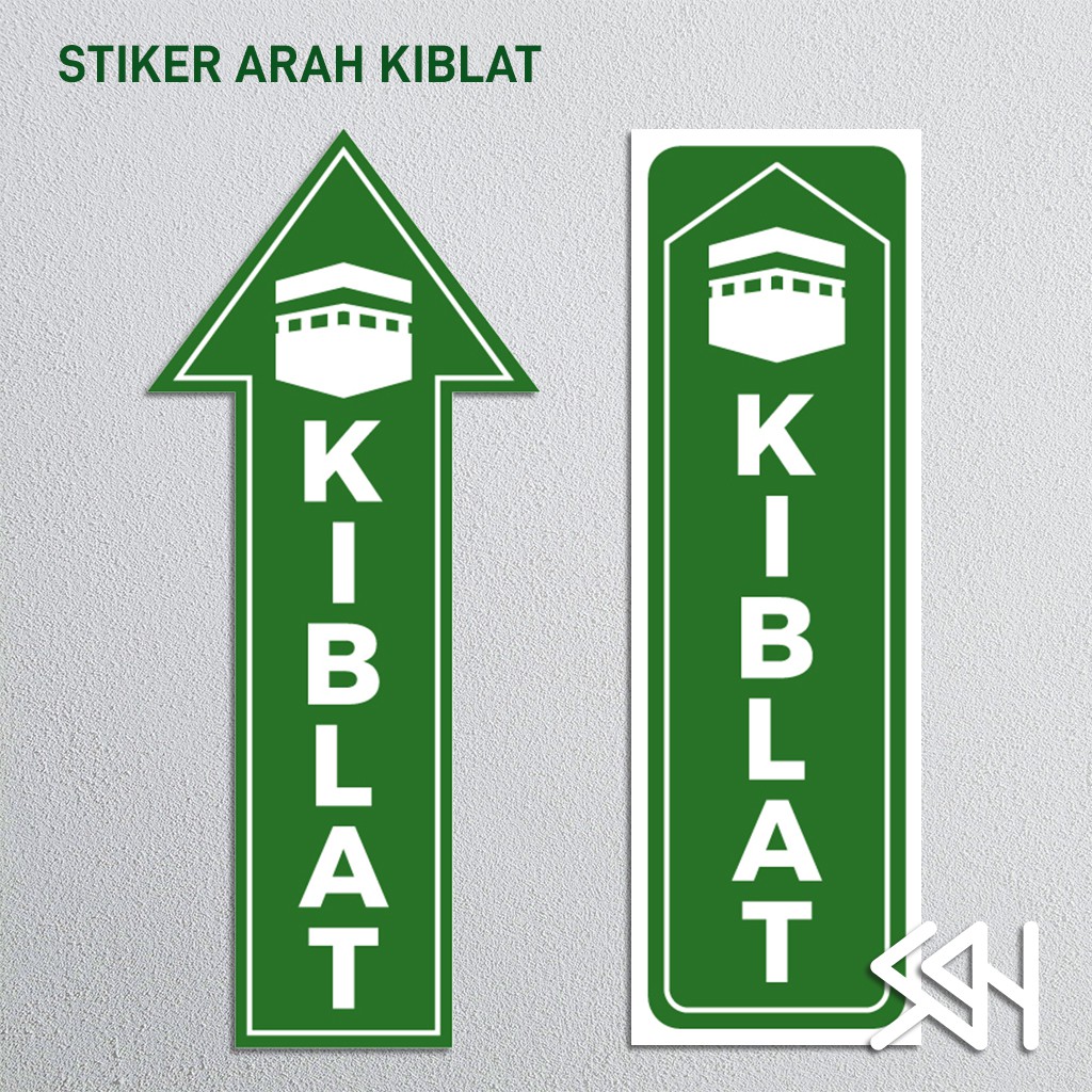 Jual Sticker Stiker I Arah Kiblat Petunjuk Arah Sholat Arah Depan Atas Indonesia Shopee