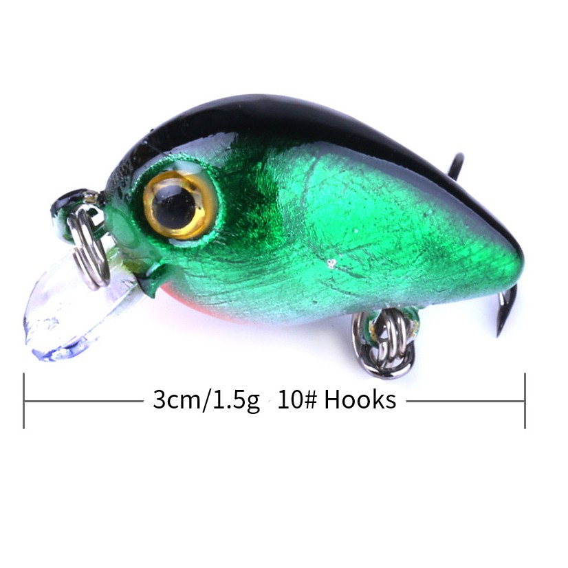 HENGJIA 1Pcs 1.5g Umpan Crankbait Pancing Mini Minnow Swimbait Fishing Lure Bass Bait Ikan Tackle