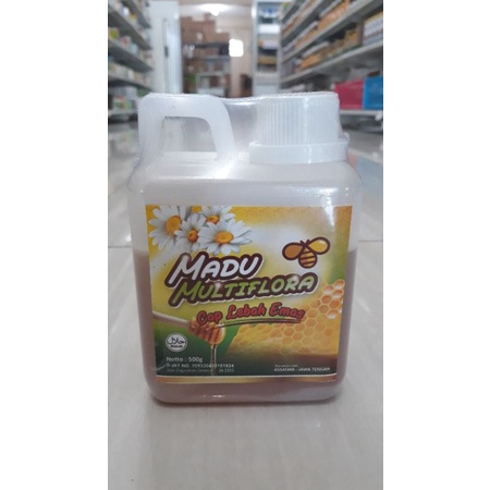 

Madu Multiflora cap lebah emas 500 gr