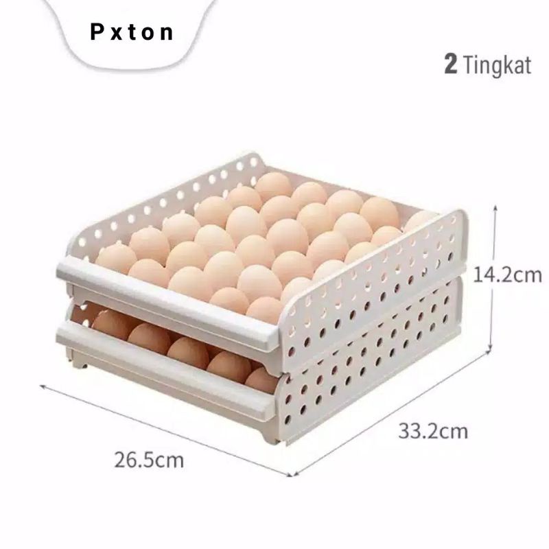 EGG BOX Tempat telur TINGKAT / Tempat Penyimpanan Telur Rak Telur Plastik Box Telur Egg Tray 30 pcs