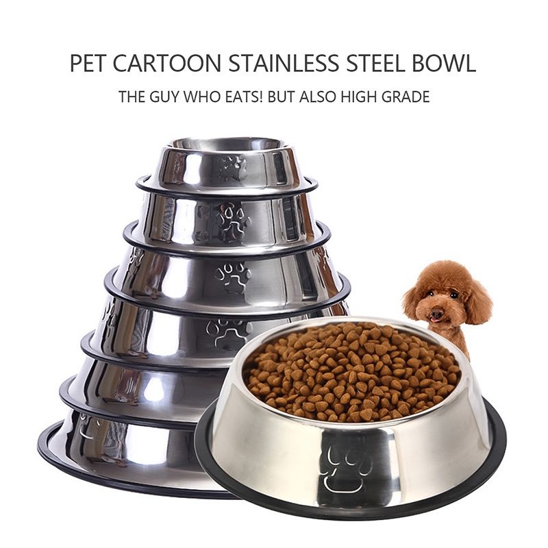 Tempat Makan Hewan Dog Rabbit Cat Bahan Stainless Tebal Pet Bowl / Mangkok Anjing Kucing Hewan Easy Clean