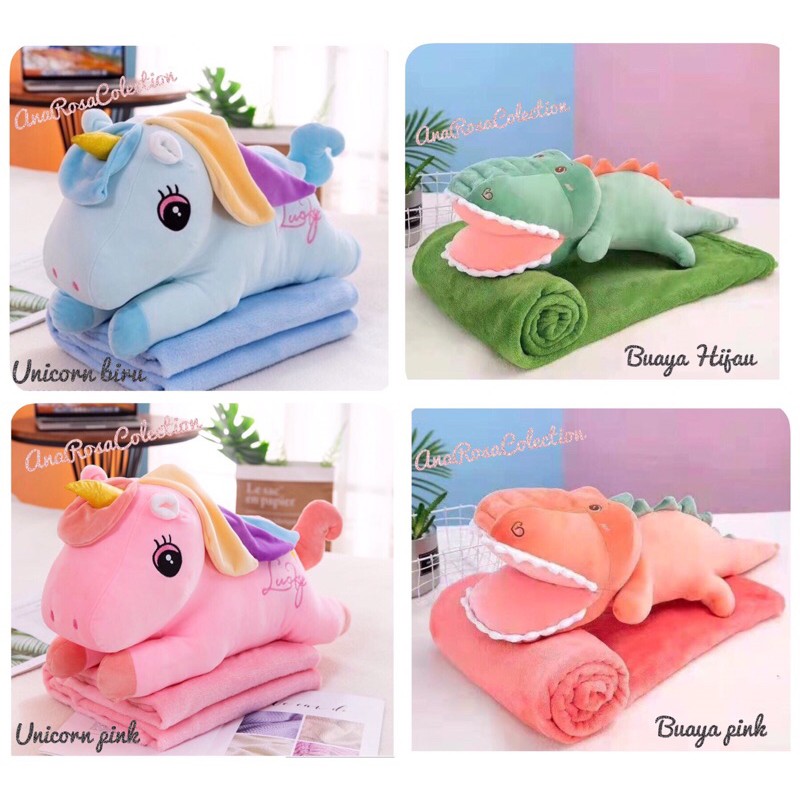 Boneka Selimut (Balmut) Bantal Selimut Motif Karakter Lembut