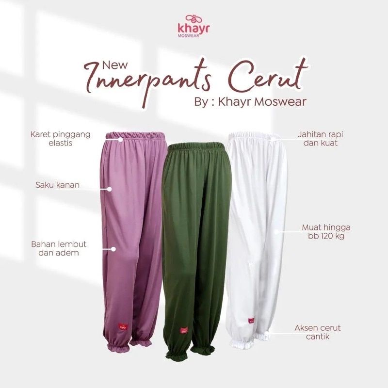 INNER PANTS CELANA DALAMAN GAMIS KERUT KHAYR