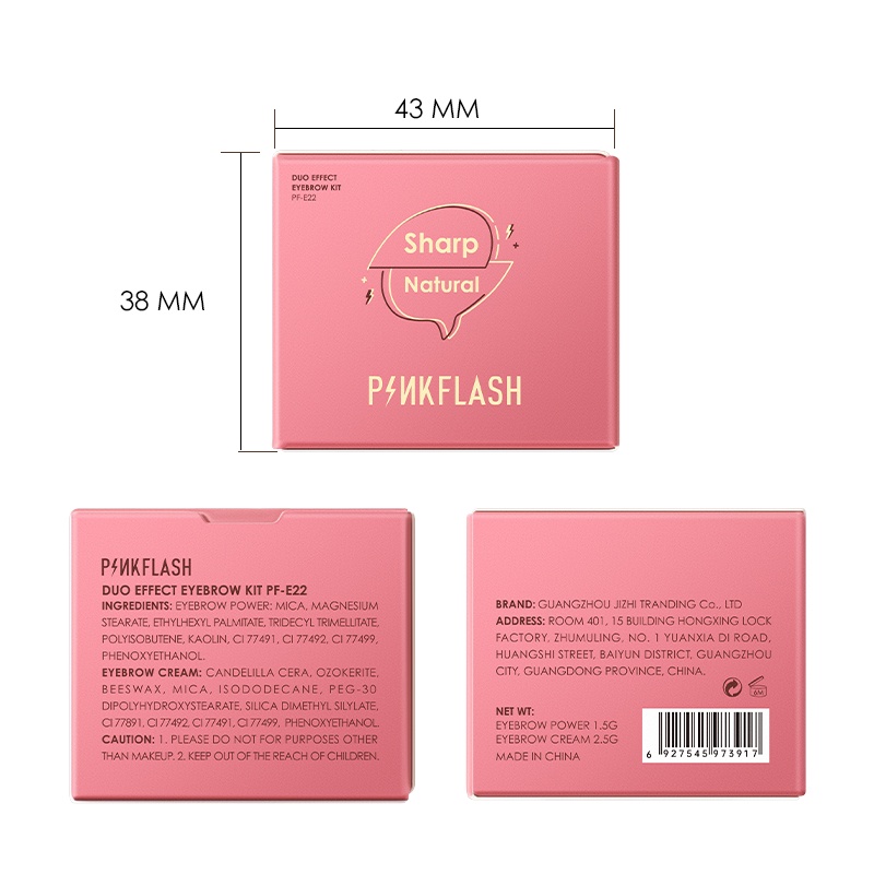 Pinkflash Eyebrow Duo Effect Eyebrow Cream Pinkflash Eyebrow Powder Pinkflash Pensil Alis Pinkflash Eyebrow Pink Flash