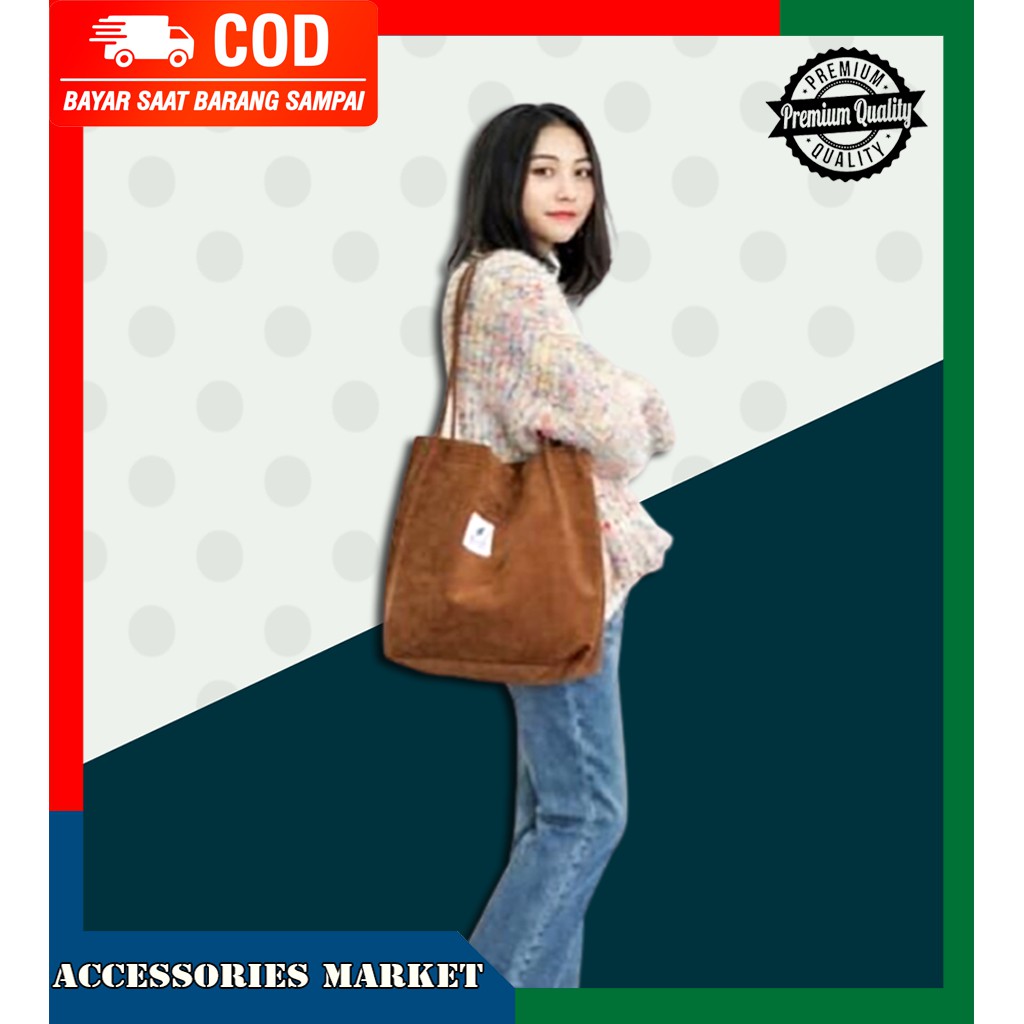totebag wanita import Tas Selempang Kain Korean Style