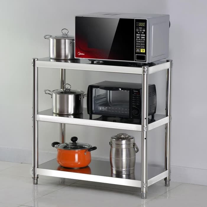 Mega_1688 Rak Dapur Portable Stainless 3 Susun MG825