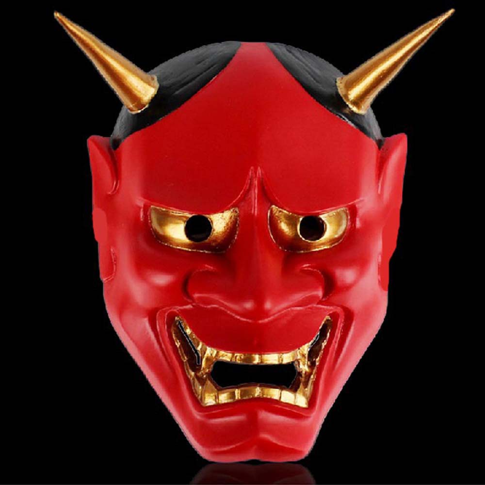 QUINTON Cosplay Party protectionProps Kabuki Kitsune Anime protectionCosplay protectionEvil Oni Naruto Buddhist Plastic Halloween Full Face Party Props/Multicolor